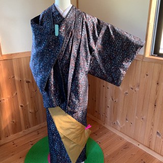 結城紬　アンサンブル　仕付け糸つき未使用の画像