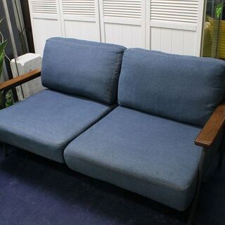 R2136) 東谷 ☆2人掛け サージ HS-755 ソファ 店頭取引大歓迎♪