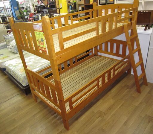 R222 木製２段ベッド 天然木 二段ベッド 良品