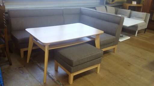 【商談中】　ＮＩＴＯＲＩ　ニトリ　ＬＤテーブル　ロイズＮＡ＆リビングダイニングソファー+スツール4点セット　ＢＲ