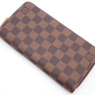 LOUIS VUITTON/ダミエ ジッピーウォレット》Aランク ブラウン 美 
