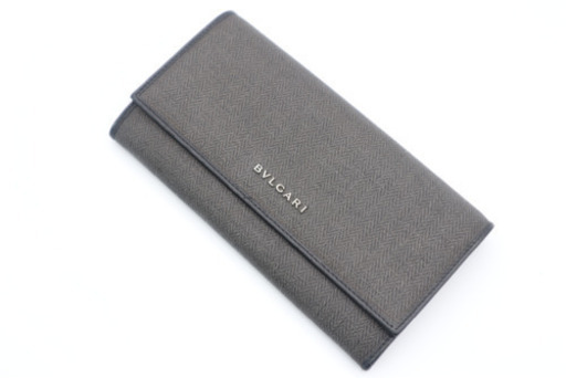 《BVLGARI/ウィークエンド 二つ折り長財布》ABランク 美品 グレー 箱