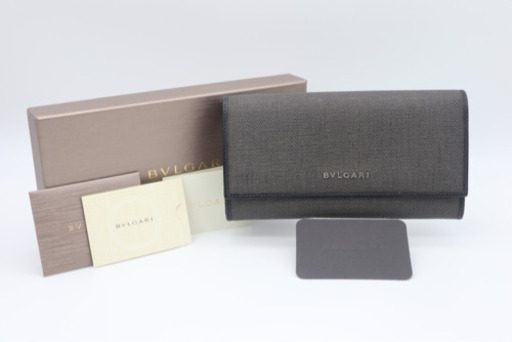 《BVLGARI/ウィークエンド 二つ折り長財布》ABランク 美品 グレー 箱