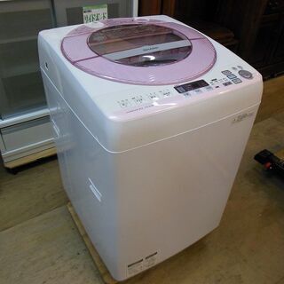 【販売終了しました。ありがとうございます。】SHARP　8.0㎏　穴無ステンレス槽　全自動濯機　ES-GV80P　2014年製　中古品