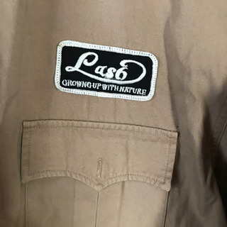 ベージュ　ボーリングシャツ