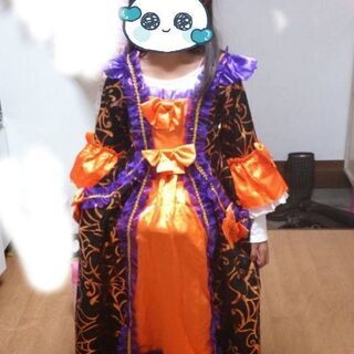 【値下げ】ミニーちゃんハロウィンドレス(キッズ)、カチューシャセットの画像