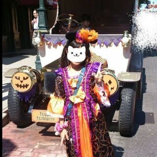 【値下げ】ミニーちゃんハロウィンドレス(キッズ)、カチューシャセットの画像