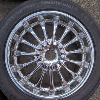 メッキ◆フィン　ホイール・タイヤ　セット7Jx17+45　100/114.3-5H　マルチ 215/50　トヨタ車使用の画像