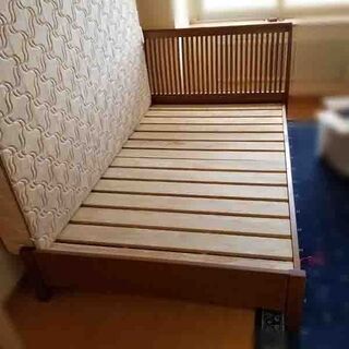 【￥5,500-】セミダブル ベッドセット　木製ベッドフレーム アンネルベッドマットレス 格安の画像