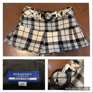 バーバリー ロンドン ブルーレーベル 38 ショートパンツ 女性 チェック柄の画像