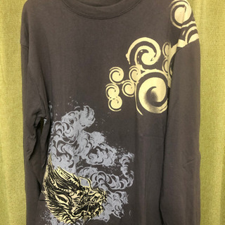 和柄　長袖Tシャツ　3