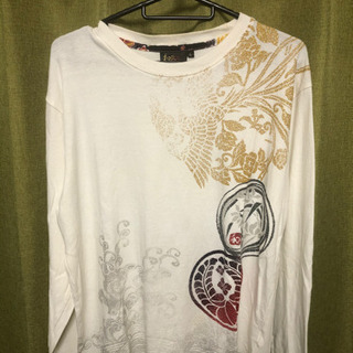 和柄　長袖Tシャツ　4