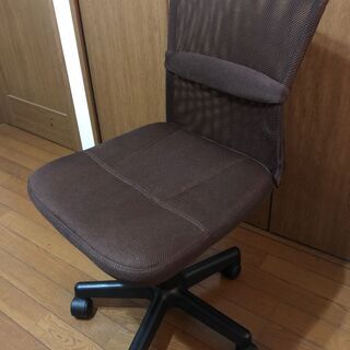 デスクチェア メッシュ クッション付き(ブラウン)