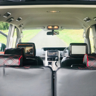 トヨタ ヴォクシー H19 ZRR75G 4WD 電動スライドドア HID ETC HDDナビ ヘッドレストモニター シートカバー バックカメラ 2年車検付の画像