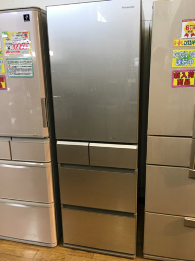 美品 2016年製 Panasonic 426L冷蔵庫 ガラス扉 クリスタルドア NR-E431GV-N ECONAVI エコナビ パナソニック 日本製