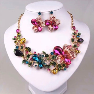 結婚式　演奏会　ネックレス　ピアス　セット　ウェディング　華やかの画像