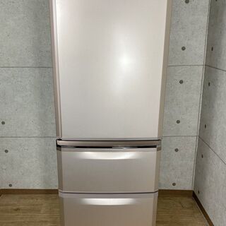 10*2 三菱 MITSUBISHI 3ドアノンフロン冷凍冷蔵庫 MR-C37Y-P 370L 15年製 