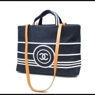 美品 CHANEL シャネル デニム ココマーク トートバッグ ...