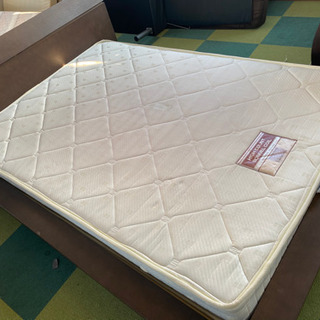 枠付き　ダブルベッド　中古　リサイクルショップ宮崎屋21.3.20の画像
