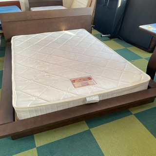 枠付き　ダブルベッド　中古　リサイクルショップ宮崎屋21.3.20の画像