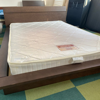 枠付き　ダブルベッド　中古　リサイクルショップ宮崎屋21.3.20の画像