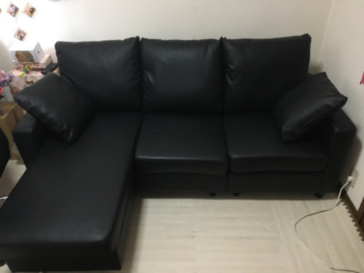 ３人掛け コーナーソファー オットマン付き 美品
