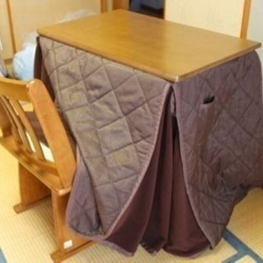 【終了】デスクこたつ・回転いす・こたつ布団セット（山善）