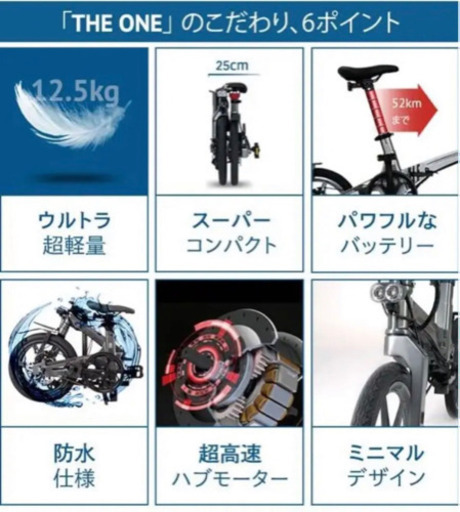 The ONE 軽量！次世代折りたたみ式電動アシスト自転車