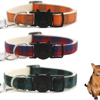 ☆猫首輪 鈴付き 調節可能 調整可 ３点セット（レッド、オレンジ...