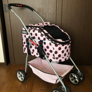 ほぼ未使用品　ペットプロ　折りたたみペットカート　ピンク