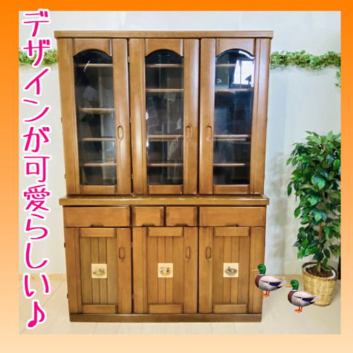 ✨インテリアハウス✨【木製キャビネット】3連食器棚無料配送