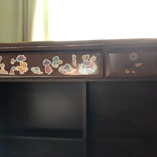 学習机　机　サイドチェスト　上棚　照明の画像