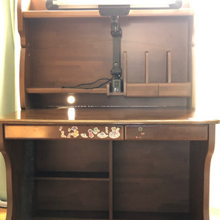 学習机　机　サイドチェスト　上棚　照明の画像