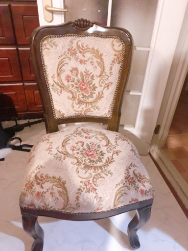 ブランド　マホガニー　ロココ調チェアー　猫脚チェアー