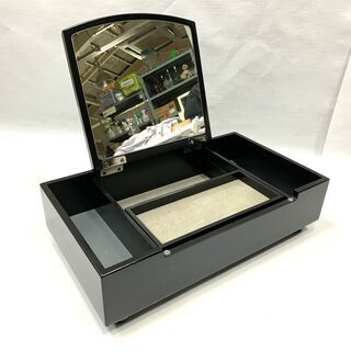コンパクト！ 卓上 鏡台 ブラック 幅40×奥行24.5×高さ1...
