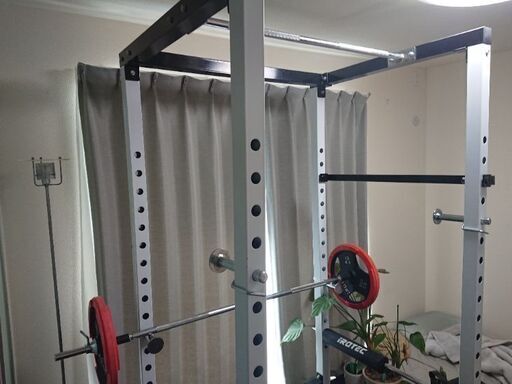 筋トレ アイロテック パワーラック455 バーベル、ダンベルセット