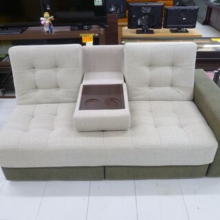 リクライニングソファ ソファベッド オットマン付 幅155×奥行78×高76