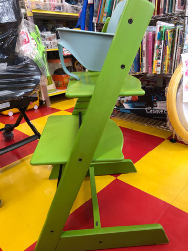 ストッケ STOKKE トリップトラップ 木製ハイチェア ベビーセット グリーン