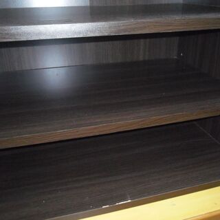 【リサイクルショップどりーむ荒田店】4305　処分価格‼　キャビネット　ダークブラウン　※天板ふやけ・シール跡ありの画像