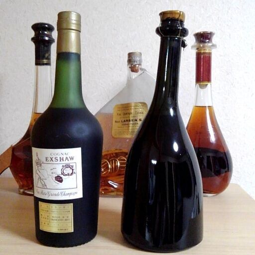 ? つくば市内/周辺、改札口可　　コニャックまとめて5本セット；ラーセン ナポレオン バイキングシップ、シャトー・ポーレ、G.フランサ
