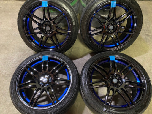 WedsSport ウェッズスポーツ　SA-77R 18インチ　7.5J＋45 2本　8.5J ＋45 2本 5H  5穴　pcd100 ホイール4本　タイヤ付　 86 BRZ プリウス　インプレッサ　レガシィ　セリカ