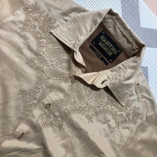 krhyme denim ペイズリー刺繍シャツ上下セットアップ★XLの画像