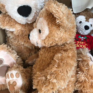カラー ダッフィー WDW クリーム ビーズ入り ディズニーベア ぬいぐるみの画像