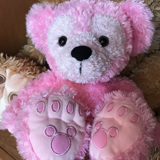 WDW カラーダッフィー ピンク ビーズ ディズニーベア ぬいぐるみ