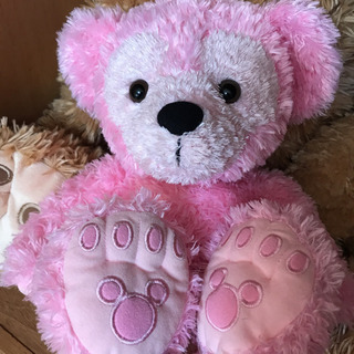 WDW カラーダッフィー ピンク ビーズ ディズニーベア ぬいぐるみの画像