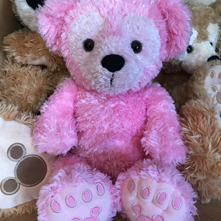 WDW カラーダッフィー ピンク ビーズ ディズニーベア ぬいぐるみの画像
