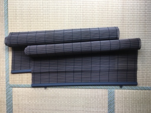 室内外で使える木目調すだれ　2本セット