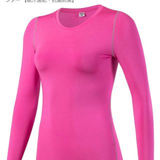 （23）新品　レディース　スポーツ用長袖Tシャツピンク