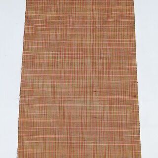 【B反】　紬　着尺　反物　約12ｍ　リメイク用　茶・オレンジ・ピ...