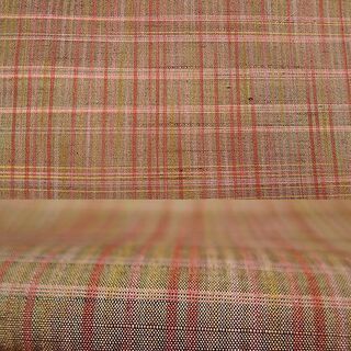 【B反】　紬　着尺　反物　約12ｍ　リメイク用　茶・オレンジ・ピンク　（bt1872rymj）の画像